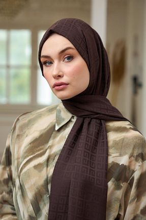 شال قهوه ای زنانه İpekhan - کد 832895946