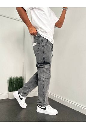 شلوار جین طوسی مردانه پاچه لوله تفنگی TÜZeMEN - کد 880884495