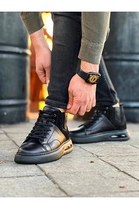 بوت / نیم بوت مشکی مردانه چرم خالص ByItallanoshoes - کد 880886521