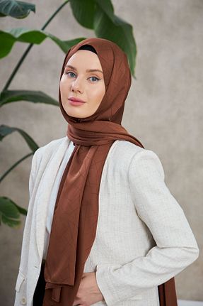 شال قهوه ای زنانه İpekhan - کد 791351486