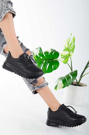 کفش کژوال مشکی زنانه چرم مصنوعی DİLEK SHOES - کد 880887438