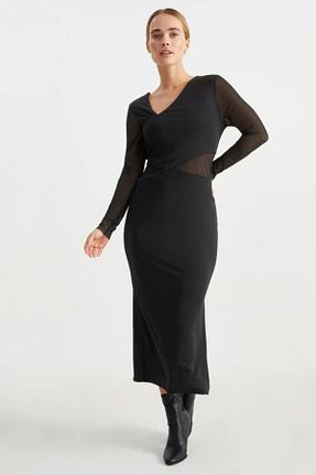 لباس مشکی زنانه بافتنی Temel İpek Boutique - کد 880902726