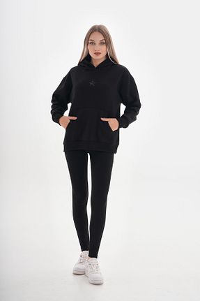 سوئیشرت مشکی زنانه ساده Tuğba Kabil - کد 880904075