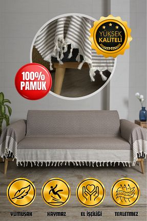 کاور مبل قهوه ای پنبه Akaystore - کد 872532295