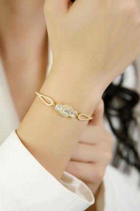 دستبند نقره زرد زنانه 925 عیار SARIASLAN - کد 880942942
