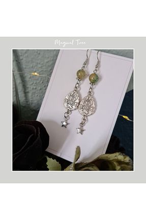 گوشواره جواهر سبز سنگ طبیعی by Merry - کد 880940217