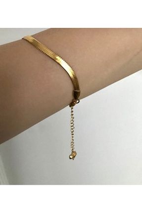 دستبند استیل (فولاد) طلائی زنانه استیل (فولاد) İthal - کد 880940452
