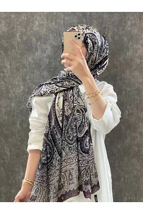 شال قهوه ای زنانه ابریشم Webinay Home - کد 880942333