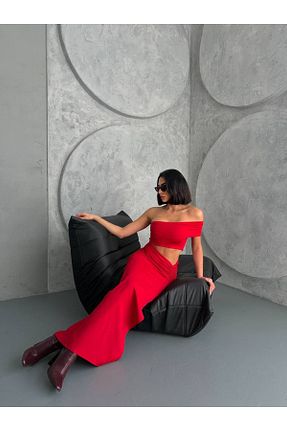 لباس قرمز زنانه بافتنی Butik - کد 880959606