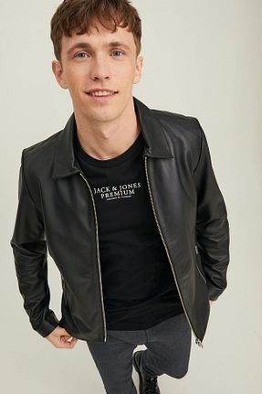تیشرت مشکی مردانه یقه دوچرخه Jack & Jones - کد 819638489