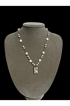 گردنبند استیل ( فولاد ) سفید زنانه استیل ضد زنگ AURA GARDEN - کد 880978843
