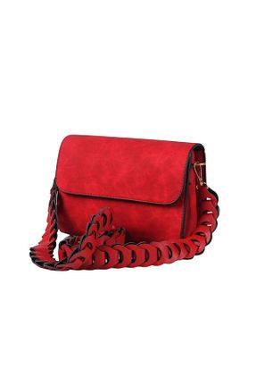 کیف دوشی قرمز زنانه چرم مصنوعی Sia Çanta - کد 274179490