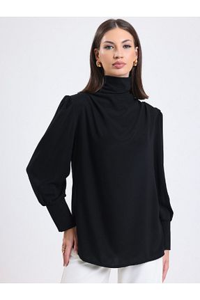 بلوز مشکی زنانه ساده Genel Markalar - کد 780910988
