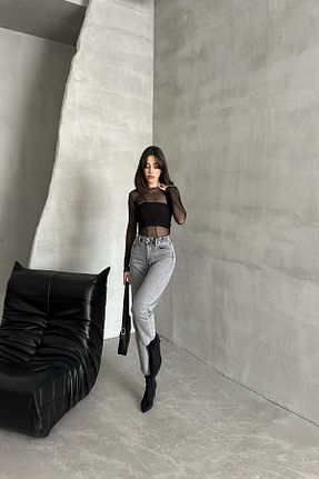 شلوار جین طوسی زنانه پاچه پهن XRAY JEANS - کد 881140492