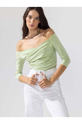 بادی سبز زنانه یقه قایقی Rivus - کد 752856906
