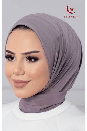 روسری طوسی پنبه ای Bilenler - کد 881146047