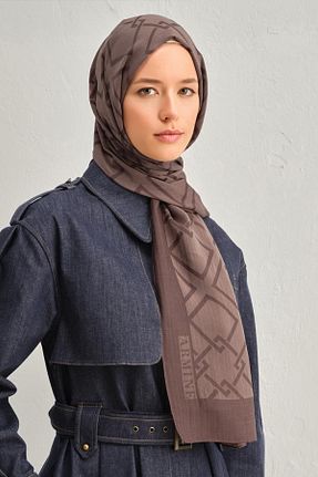 شال قهوه ای زنانه پنبه ای Armine - کد 891441420