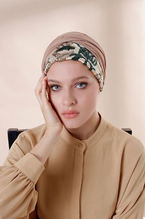 شال بژ زنانه کرپ Differenza - کد 881224164