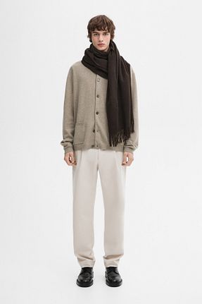 رویه قهوه ای مردانه کشمیر Massimo Dutti - کد 881221457