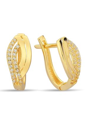 گوشواره طلا زرد زنانه 8 عیار Çgk Çiğdem Gürel Kuyumculuk - کد 84223482
