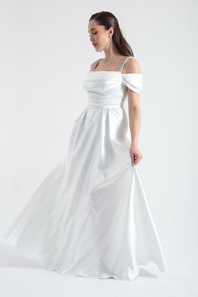 لباس مجلسی و فارغ التحصیلی سفید زنانه پلی استر Lafaba - کد 812932980