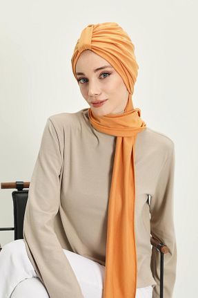 کلاه شنای حجاب نارنجی زنانه Aisha