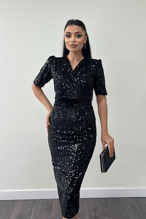 لباس مجلسی و فارغ التحصیلی مشکی زنانه مخمل giyimmasalı - کد 66348125