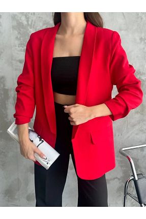 کت بلیزر قرمز زنانه بافتنی witrin - کد 881256670
