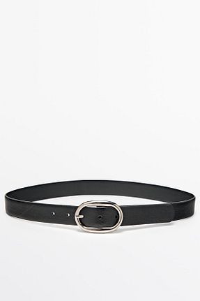کمربند مشکی زنانه چرم خالص Massimo Dutti - کد 881260919