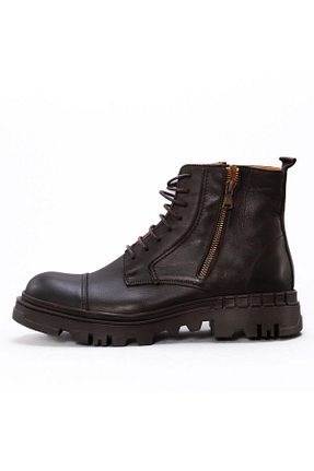 بوت / نیم بوت قهوه ای مردانه چرم خالص Gusse - کد 881270065