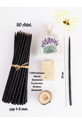 شمع مشکی 31-100 FRİG LAVANTA TASARIM HEDİYELİK - کد 713742047