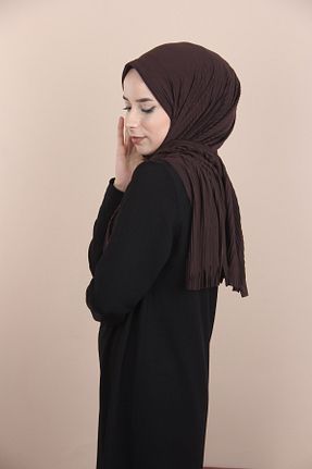 شال قهوه ای زنانه پنبه پلی استر Sima - کد 750899251