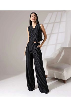ست بالاتنه و پائین تنه مشکی زنانه بافتنی Tweed Collection - کد 881299997