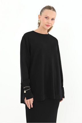 تونیک حجاب مشکی زنانه بافتنی Moda Rosa - کد 881350892