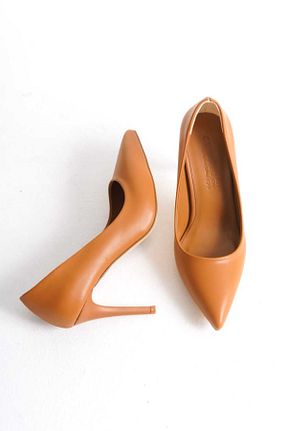 کفش پاشنه بلند کلاسیک قهوه ای زنانه چرم مصنوعی FGZY Shoes - کد 861566595