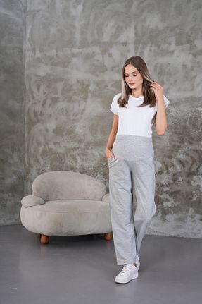 شلوار گرمکن بارداری طوسی زنانه پنبه ای Miss Dünya Lissa - کد 306151847