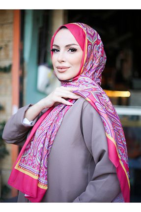 شال صورتی زنانه Poly Twill efdal şal eşarp - کد 848180059