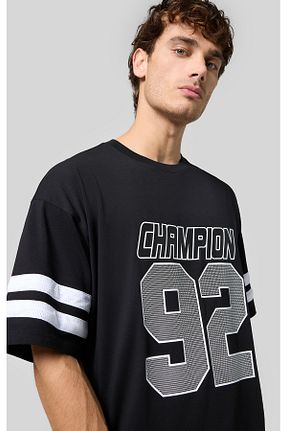 تیشرت مشکی مردانه یقه دوچرخه Champion - کد 881363933
