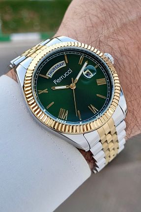 ساعت مچی طلائی مردانه 40 میلی متر Ferrucci - کد 881370643