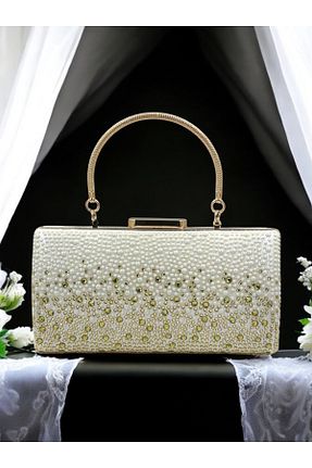 کیف مجلسی نباتی زنانه چرم مصنوعی Gloriys Ayakkabı & Çanta - کد 881375367
