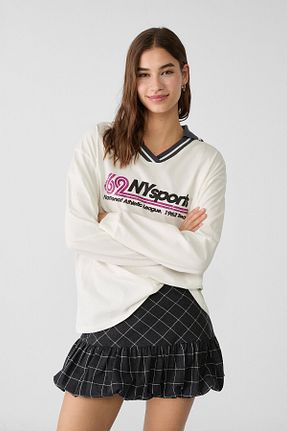 شلوارک و برمودا طوسی زنانه فاق بلند Stradivarius - کد 881376879