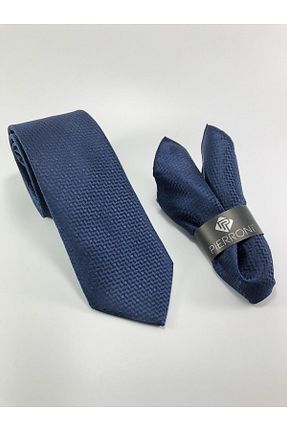 کراوات سرمه ای مردانه میکروفیبر PİERRONİ - کد 57633677