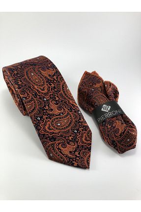کراوات نارنجی مردانه میکروفیبر PİERRONİ - کد 65435279