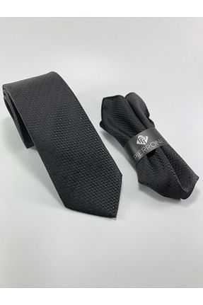 کراوات مشکی مردانه میکروفیبر PİERRONİ - کد 57633706