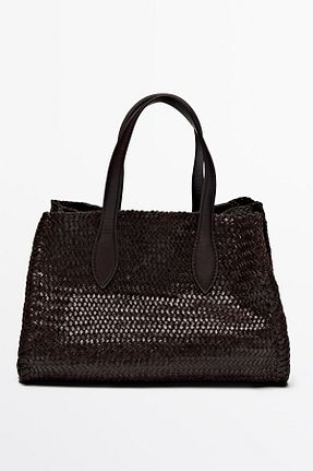 کیف دوشی قهوه ای زنانه چرم خالص Massimo Dutti - کد 881380973