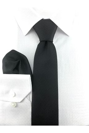 کراوات مشکی مردانه میکروفیبر PİERRONİ - کد 155765225