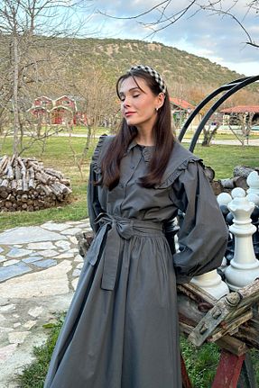 پیراهن طوسی زنانه کراپ ceylan otantik - کد 881381051