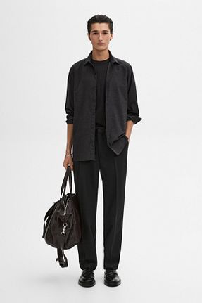 پیراهن طوسی مردانه رگولار Massimo Dutti - کد 878952648