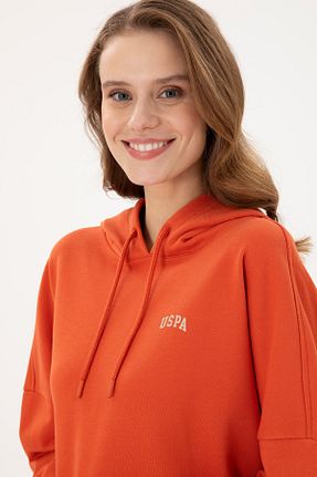 سوئیشرت نارنجی زنانه ساده U.S. Polo Assn. - کد 881434626
