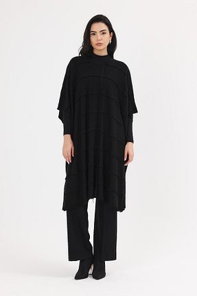 پانچو مشکی زنانه اکریلیک Uludağ Triko - کد 881431677